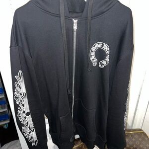 Chrome Hearts Black Hoodie with White Accents